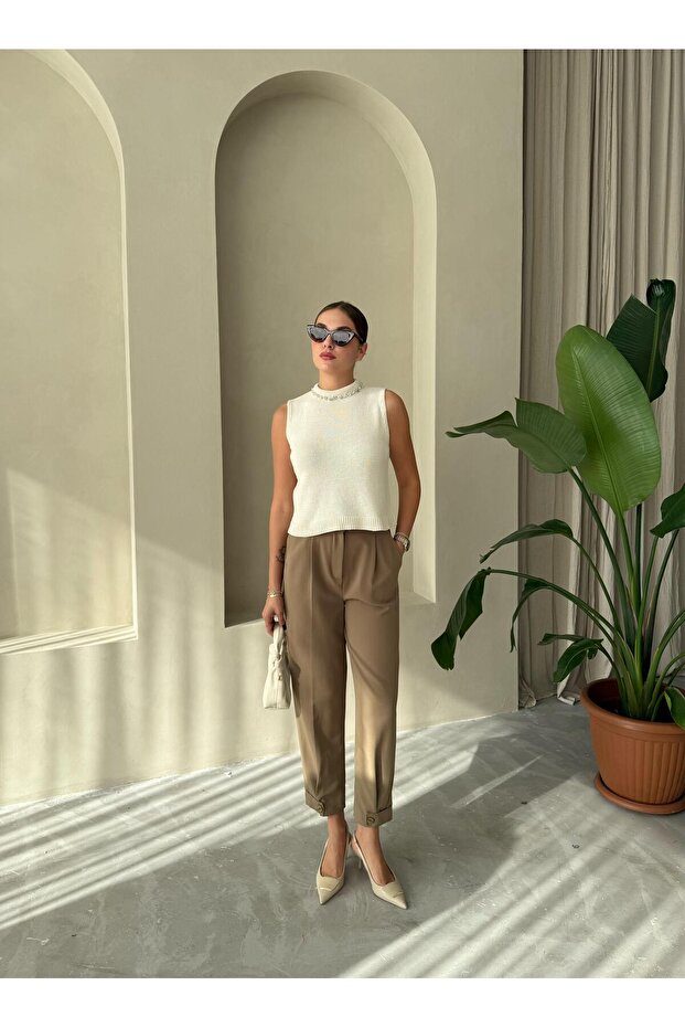 بنطلون كاكي روبي بأزرار - 3