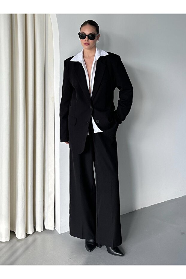 Black Cintia Jacket Pants Set