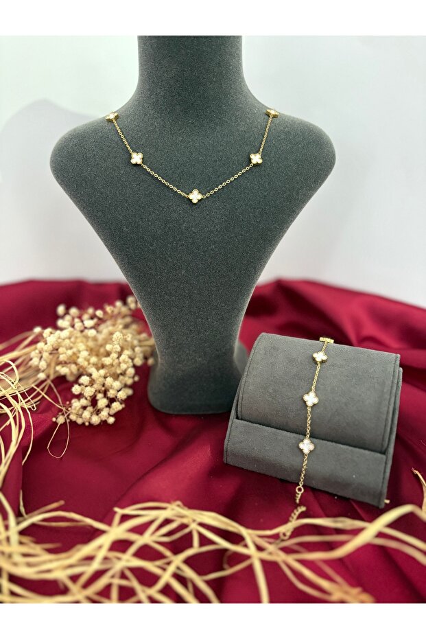 Yonca kolye ve yonca bileklik set - 1