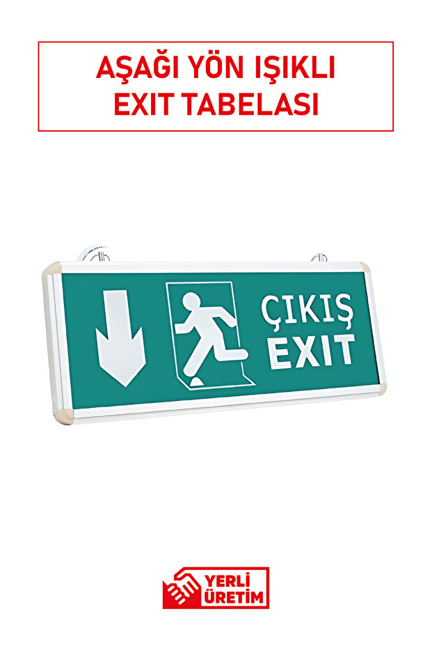 ACİL ÇIKIŞ AŞAĞI YÖN LEVHASI LEDLİ -ŞARJLI - 1