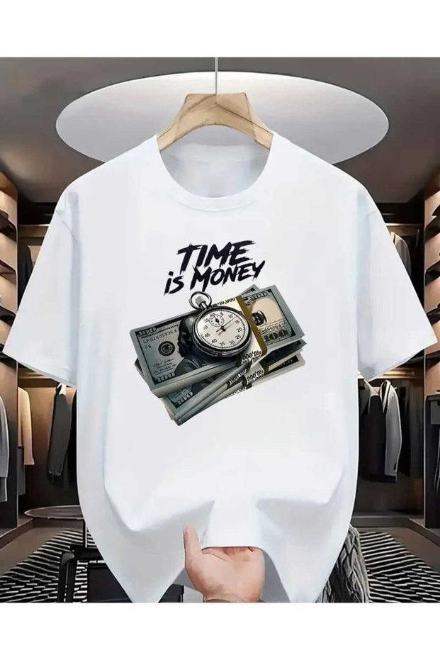 Luxury T-Shirt with the Print “Time Is Money”.