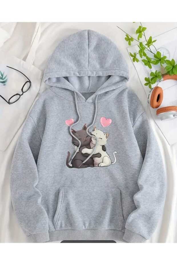 Women's Luxury Hoodie with Cat Theme