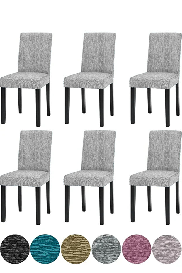 Jakarli Chair Cover 6Pcs Rod Pattern High Elasticity Chair Case