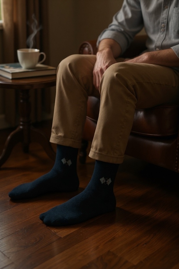 Men's 6-Piece Cotton Black Socks Set