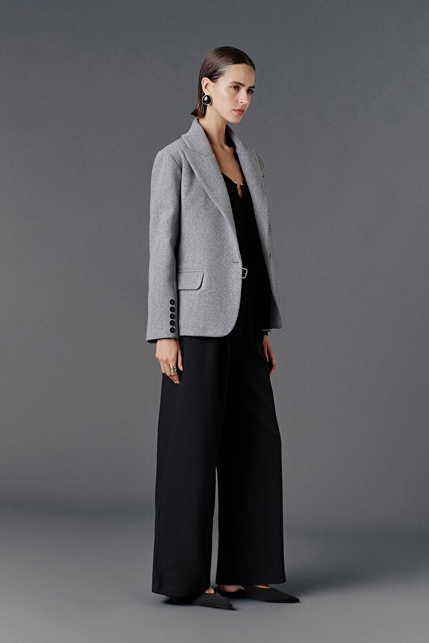 Oversize kaşe blazer ceket - 4