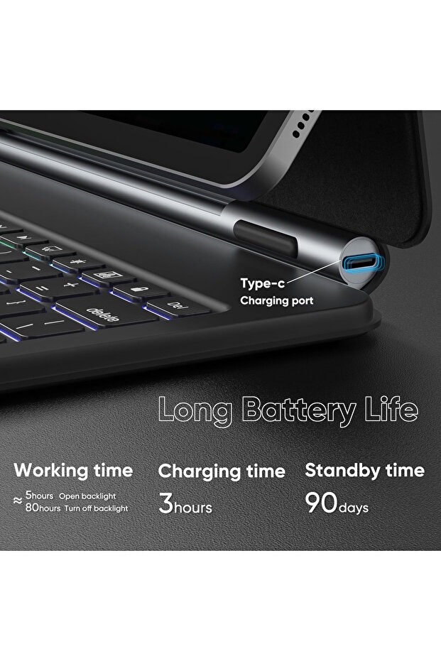 Galaxy Tab S9 Fe/S10 Fe/S10 Lite 10.9" Compatible Magic Keyboard Case with Touchpad and Backlit Keyboard - 8