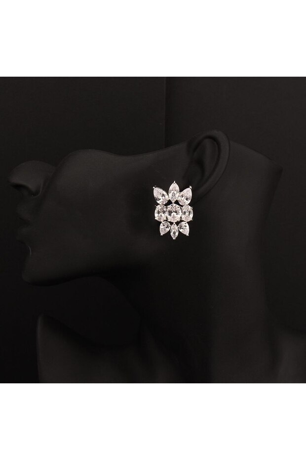 White Zircon Earrings - 1