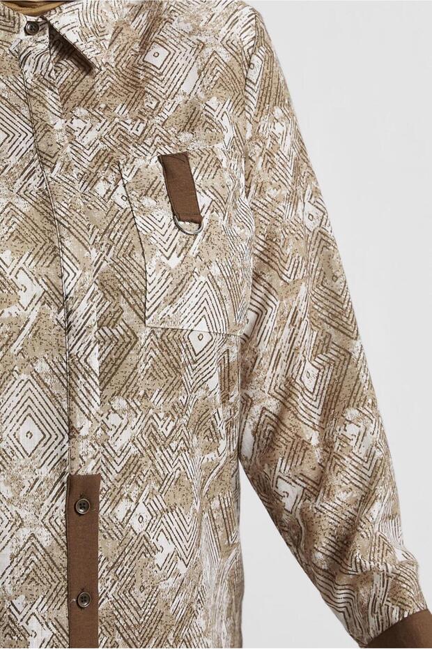 Patterned Large Size Tunic 20739 - 4