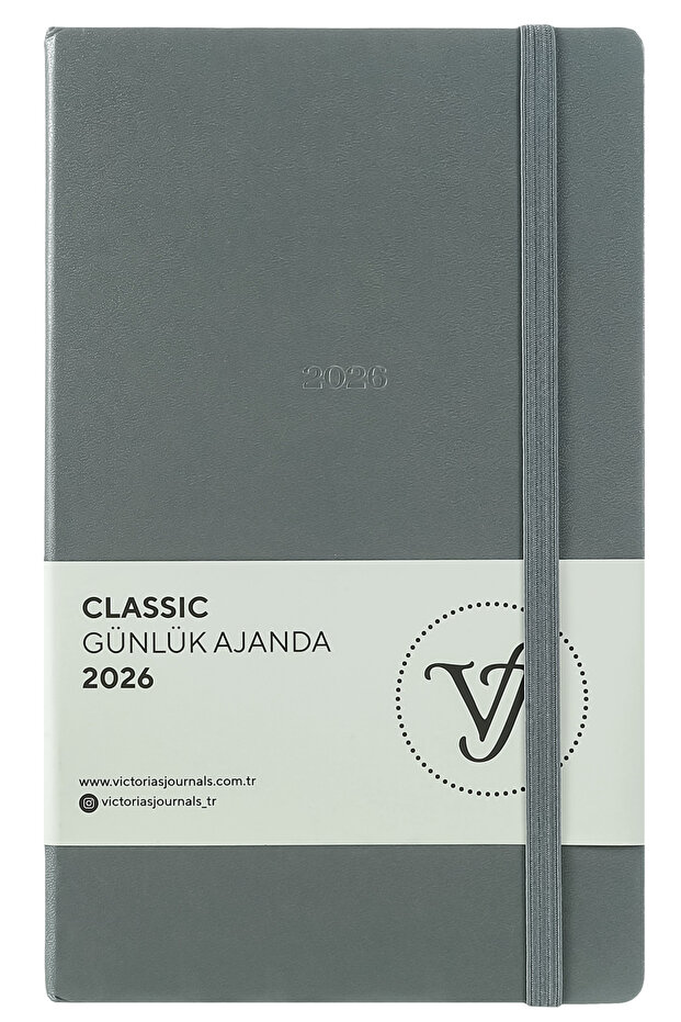 Victoria's Journals Classic 2026 Günlük Ajanda 13x21 cm Sert Kapak Ivory 70gr.