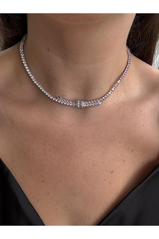 3 MM Pembe Su Yolu Kolye - 2