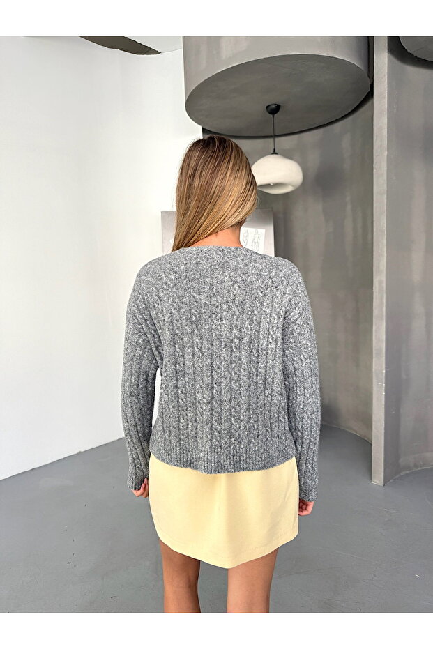 Bağcıklı Saç Örgülü Triko Hırka Jazz Serisi - 6