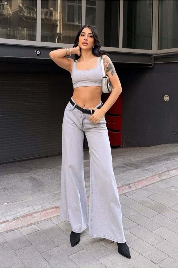 Whatsup High Waist Wide Leg Trousers