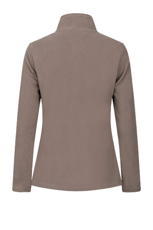 Peridot Tam Fermuarlı Kadın Polar Sweatshirt Açık Füme - 4