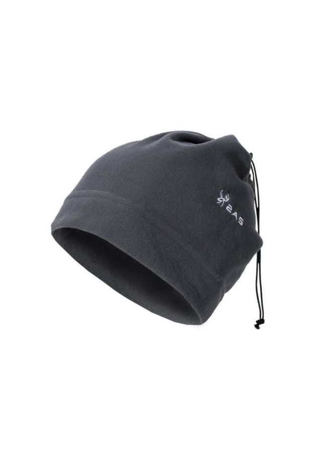 Balimo Unisex Drawstring Fleece Beanie Anthracite - 1