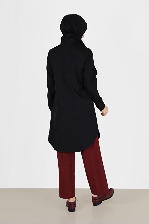 HIDDEN BUTTON BASIC TUNIC 42403 - 3
