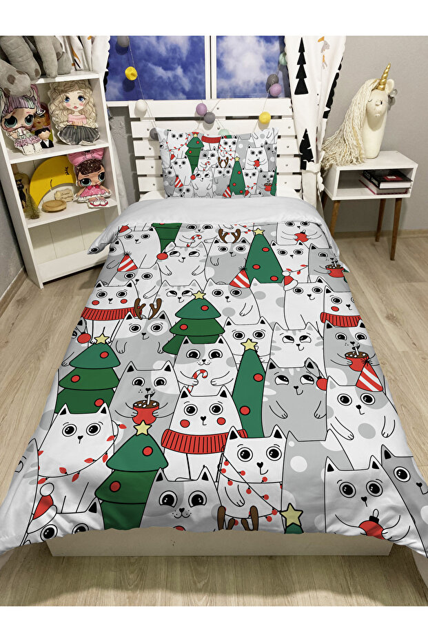 Better New Year's Themed Christmas Patterned Single Duvet Cover Set