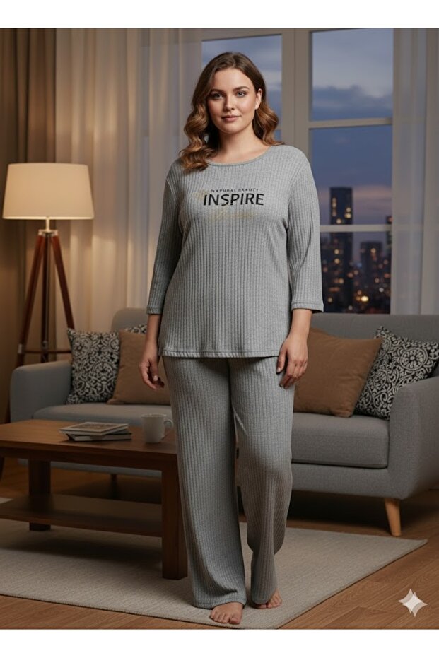 Women's Gray Inspired Pajama Set