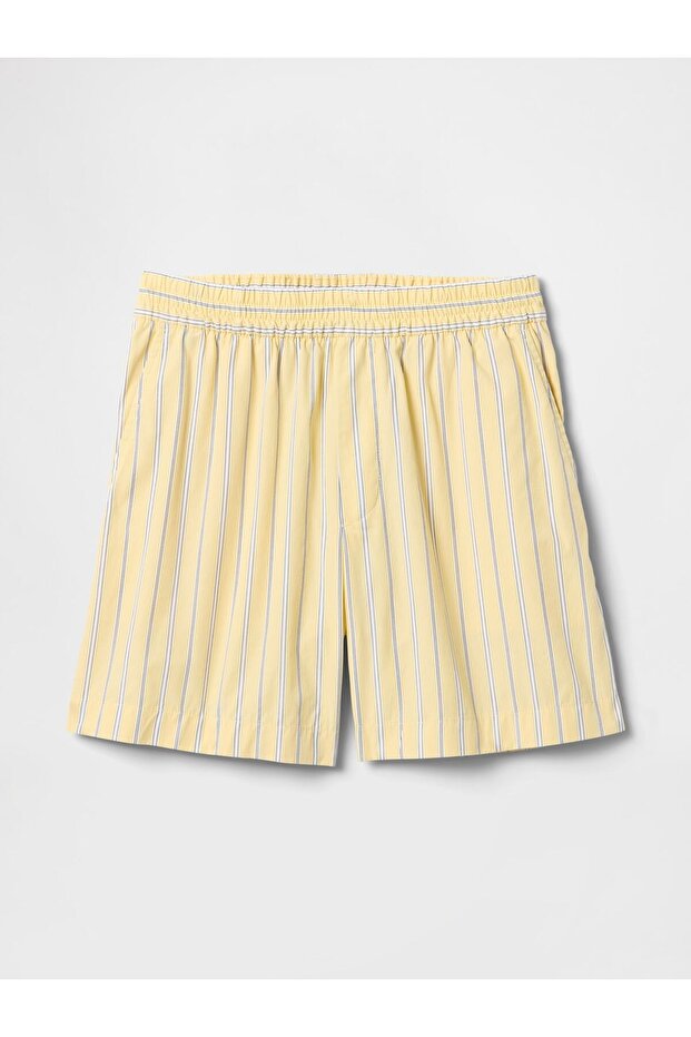 Kadın Sarı Organik Pamuk Poplin Boxer Şort - 4