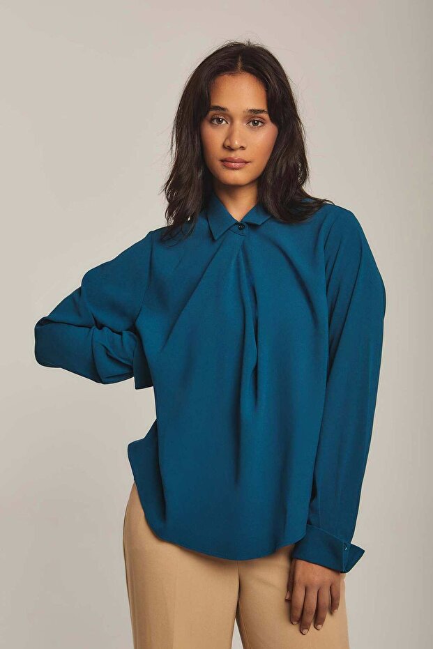 Solid Button-Front Top - 5