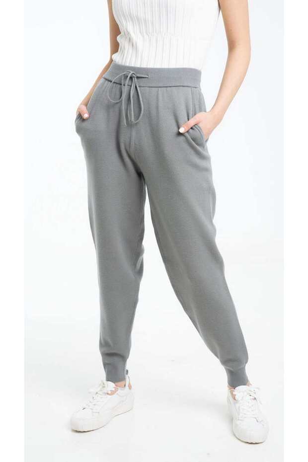 بنطلون سادة عالي الخصر - 1