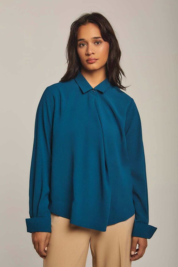 Solid Button-Front Top - 1