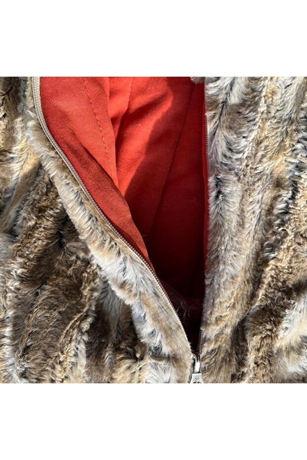 PELUŞLU KAPÜŞONLU TULUM - 5