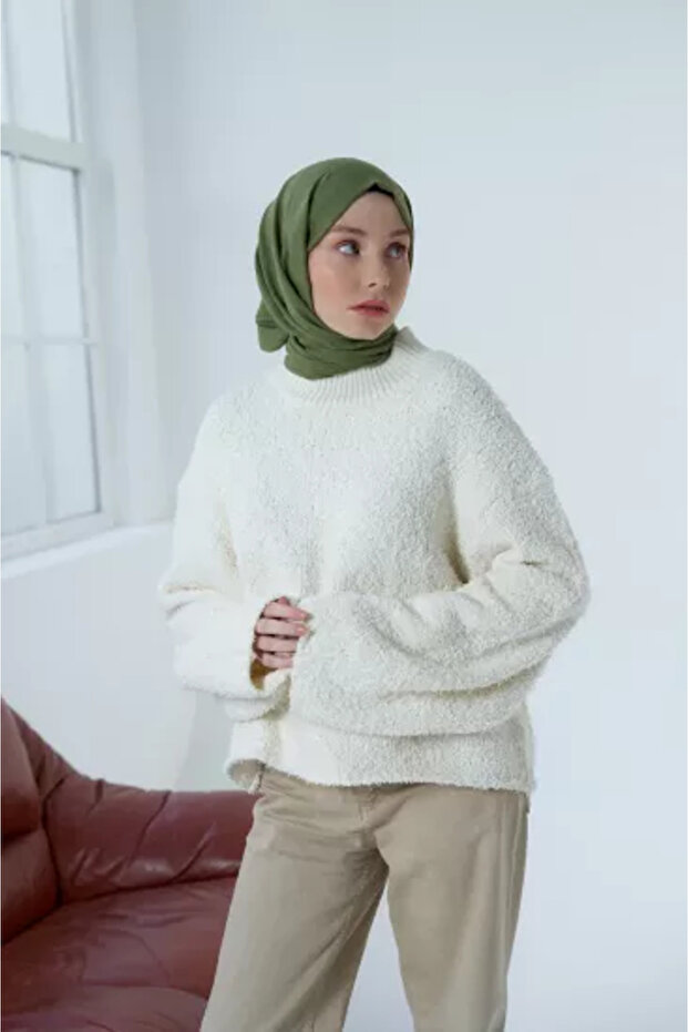 Neo Cotton Shawl Khaki Color - 7