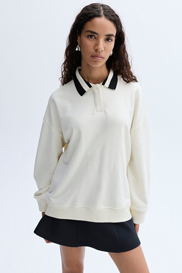 POLO YAKA SWEATSHIRT - 1