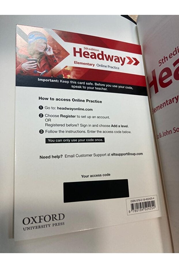 Headway Elemantary Students Book+workbook 5th Edition Orjinal,kodlu,online code, without key - 2