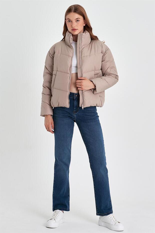 Lucia Şişme Mont - Bej - 4