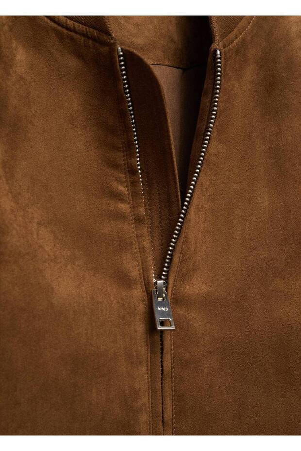 Süet görünümlü bomber ceket - 6