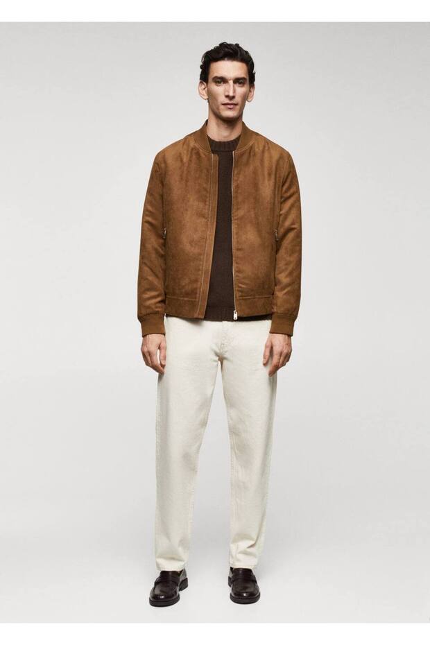 Süet görünümlü bomber ceket - 2