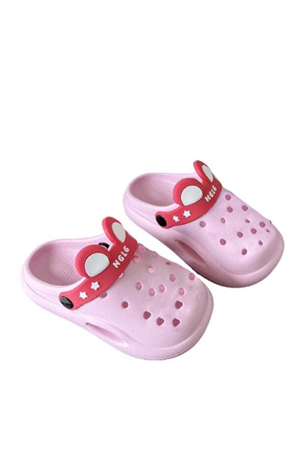 Cute Pink Kids Clogs with Cartoon Charms 26-27