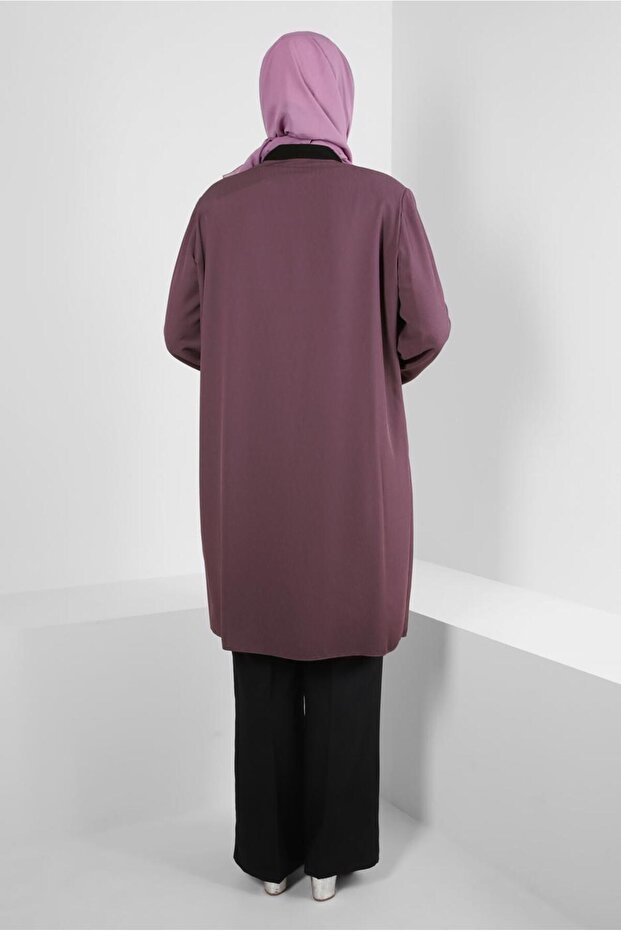 طقم تونيك مزدوج منقوش هندسيًا 20388 - 3