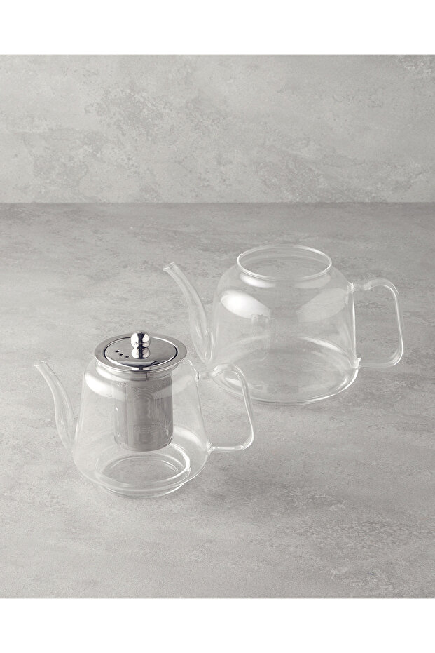600-1200 ml Transparent Odin Borosilicate Glass Teapot - 2