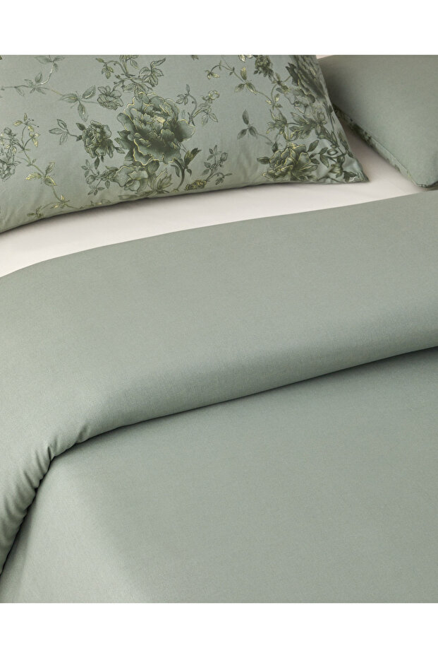 Rosy Glow Pamuk Tek Kişilik Nevresim Takımı 160x220 cm Yeşil - 3