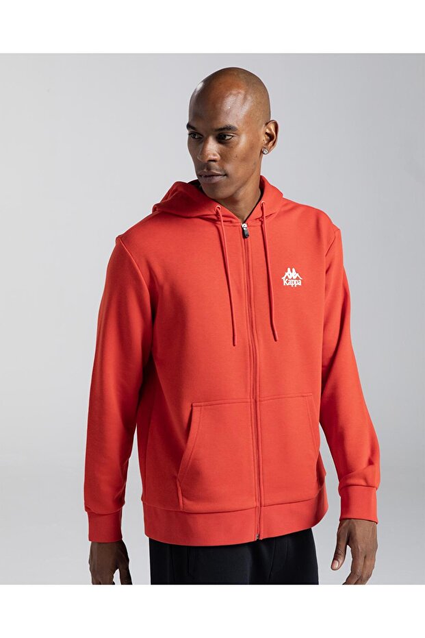 Authentic Cossar Erkek Kırmızı Regular Fit Fermuarlı Eşofman Üstü - 4