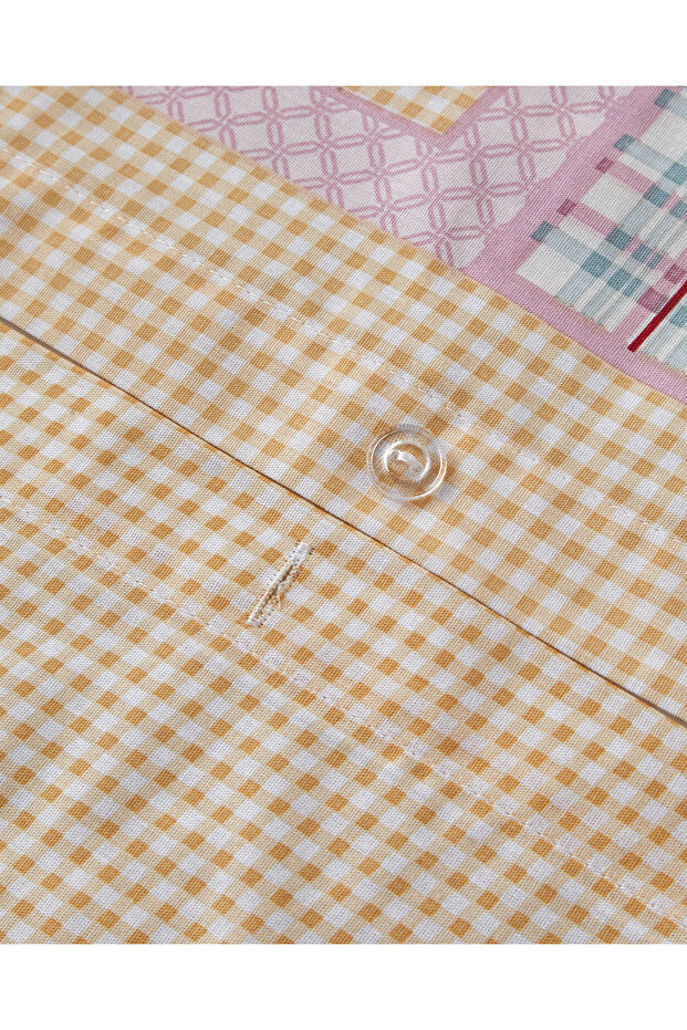 Patch Bouquet Çift Taraflı Pamuklu Çift Kişilik Nevresim Seti 200x220 cm Yeşil-Sarı - 6