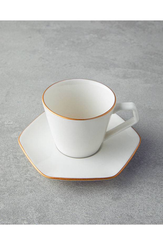 Marlin Bone porcelán kávéscsésze készlet 12 részes 6 személyes arany - 3