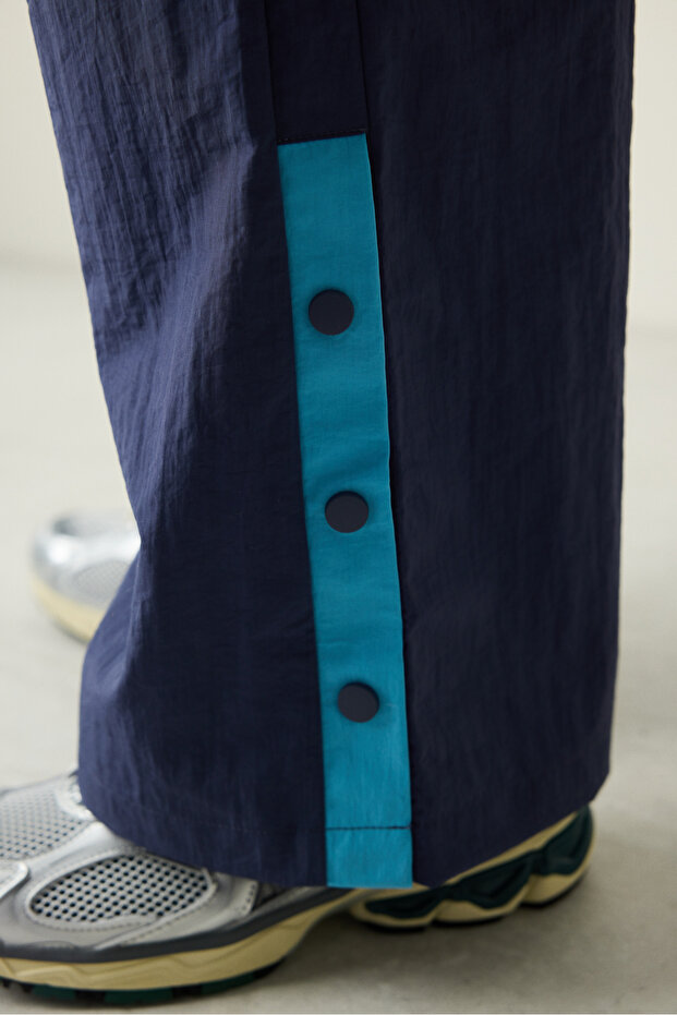 Side Button Koyu İndigo Pantolon - 3