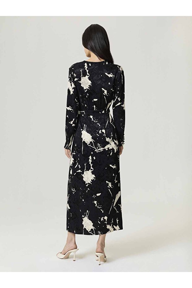 Desenli Maxi Elbise - 3