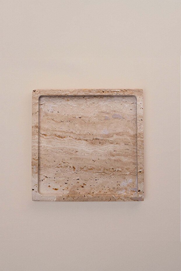 Decorative Marble Tray Natural 18X18 cm