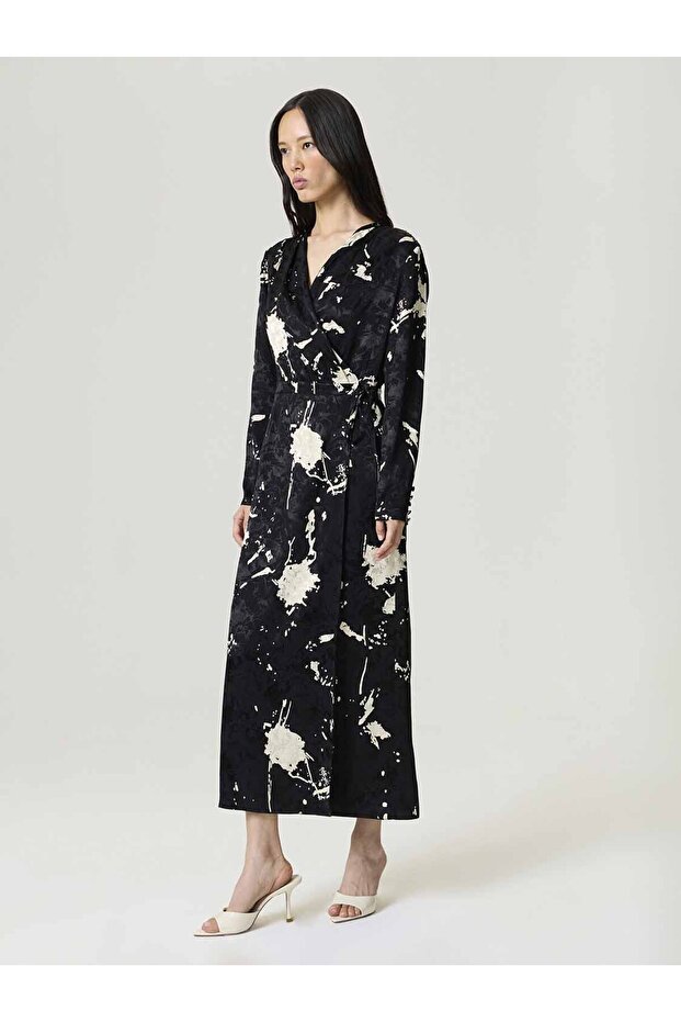 Desenli Maxi Elbise - 2