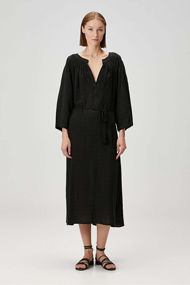Poseidon Linen Dress Black