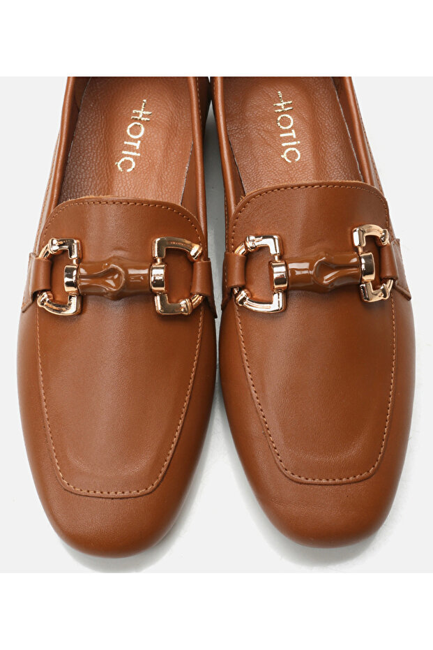 Kadın Deri Taba Loafer - 5