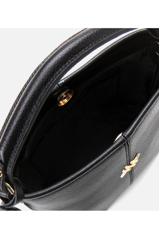 Kadın Deri Siyah Mini (Çapraz) Çanta - 8