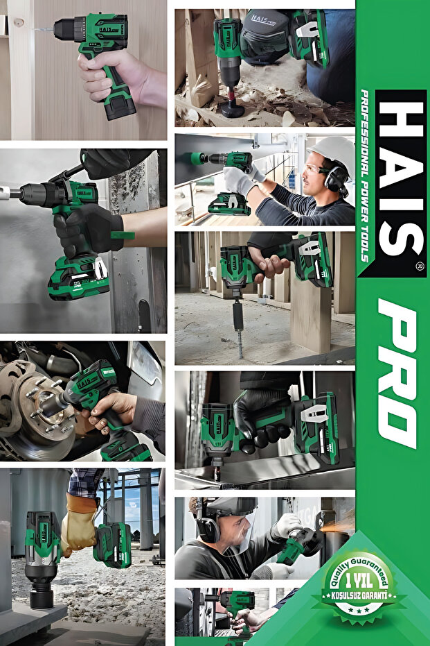 Pro RB-DB2102 Darbeli Akülü Vidalama | 21V 2Ah Çift Akülü Profesyonel Şarjlı Matkap - 6