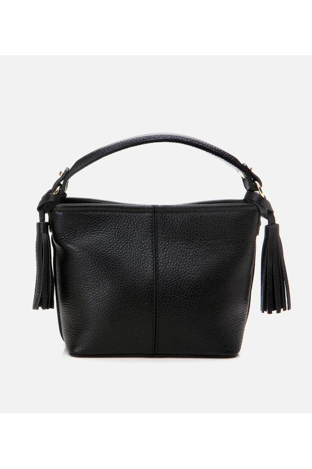 Kadın Deri Siyah Mini (Çapraz) Çanta - 6