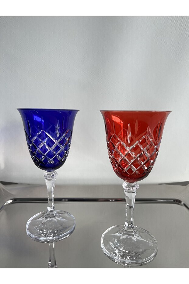 Kristal bohemia renkli ayaklı Dekoru kare 1 Adet - 4