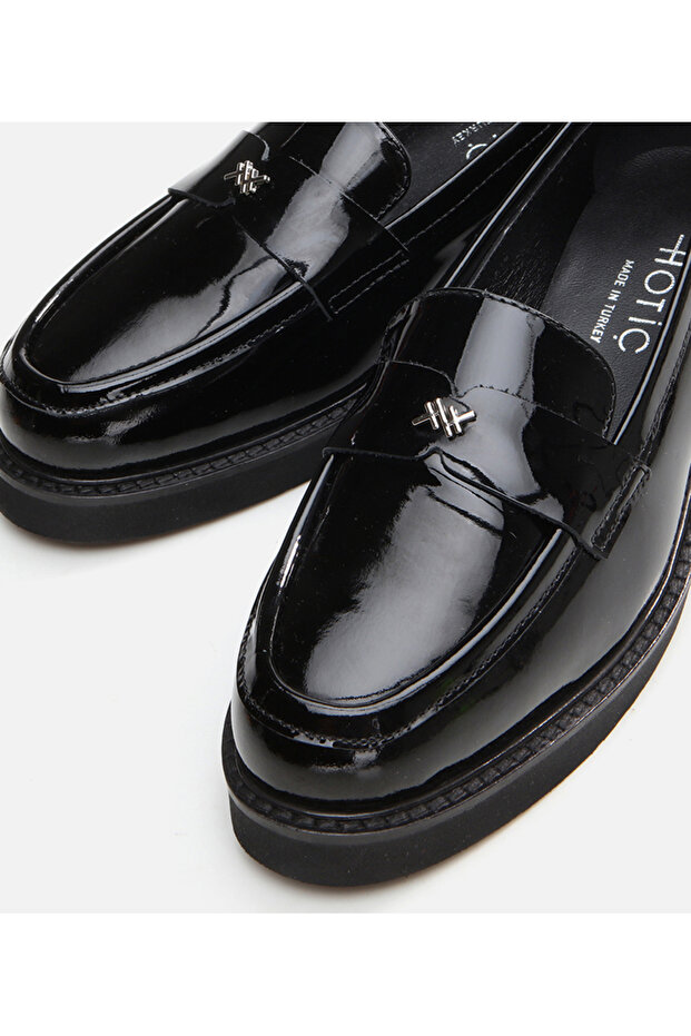 Kadın Deri Siyah Loafer - 4